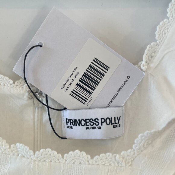 Princess Polly Dasha White Mini Dress NWT | Size US 6 | White - Picture 3 of 3